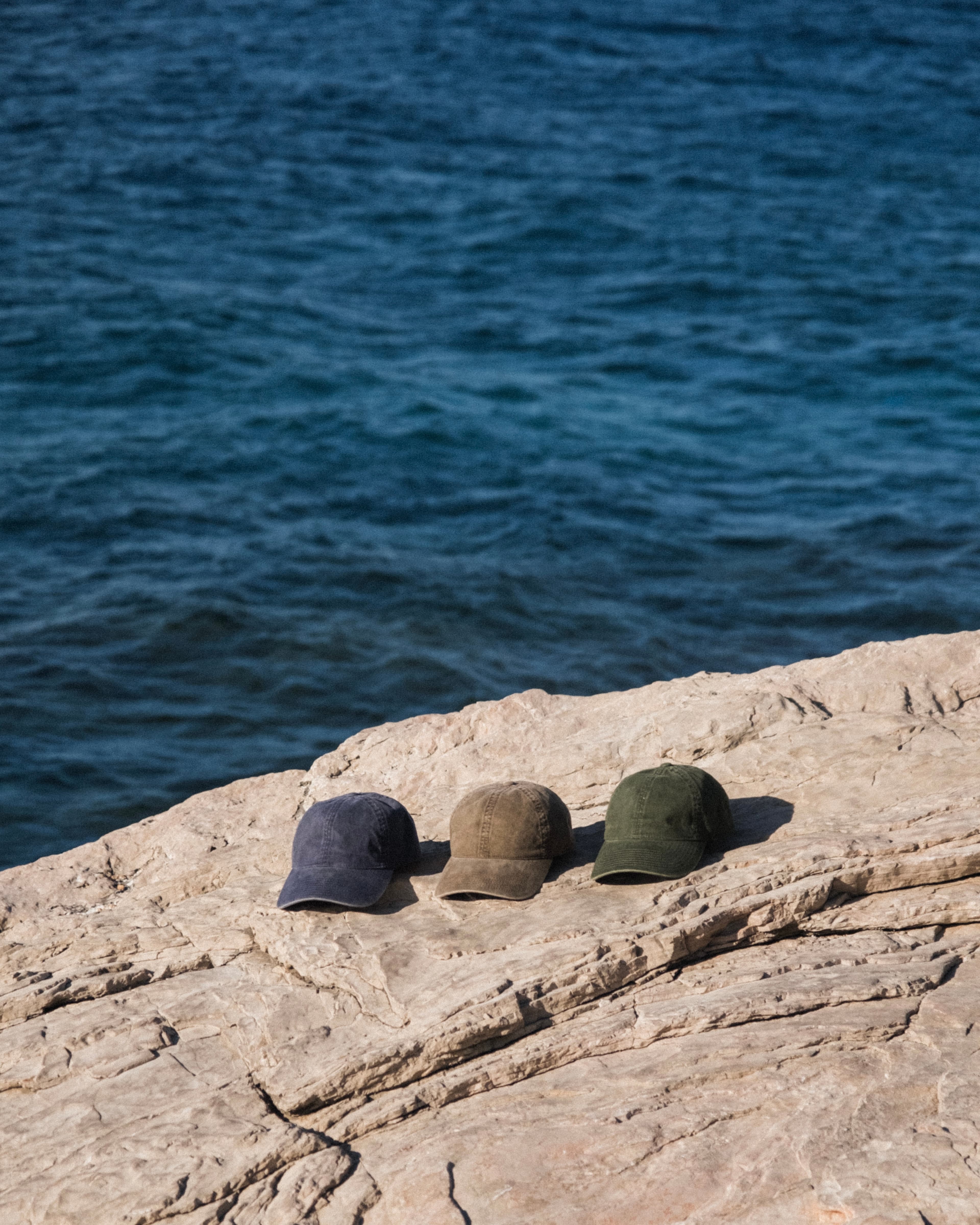 Washed cotton caps in summer environment