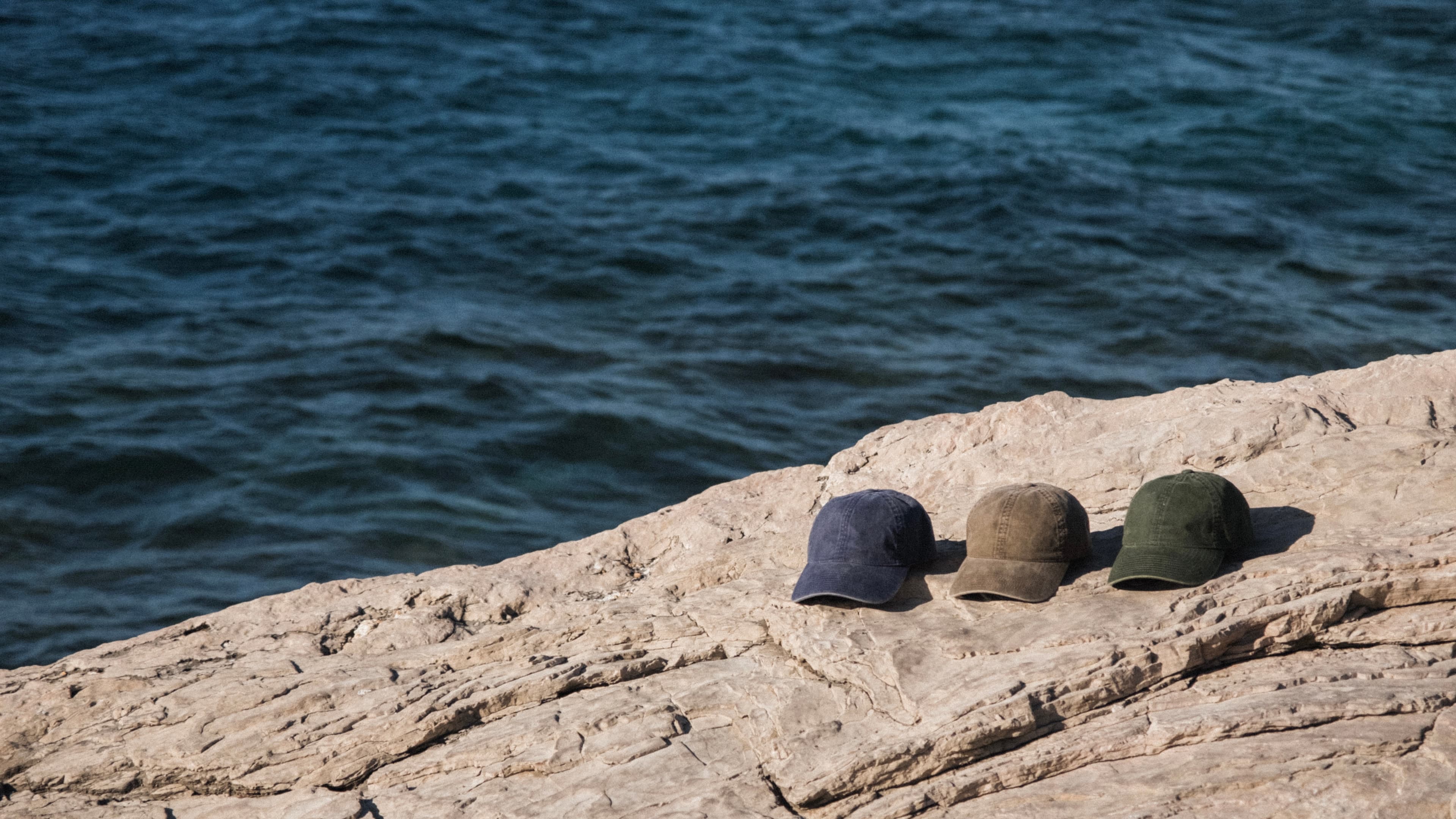 Washed cotton caps in summer environment