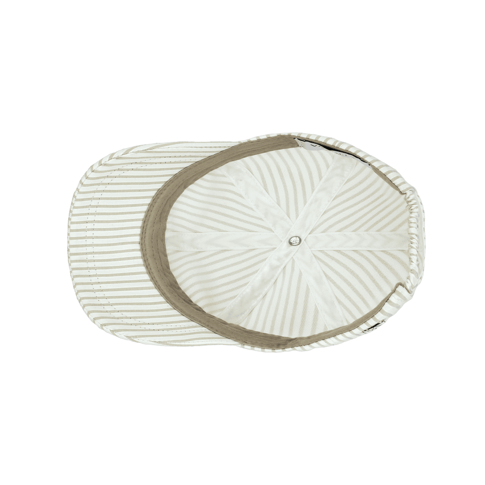 Inside view of a Varsity Headwear cotton beige striped kids baseball cap