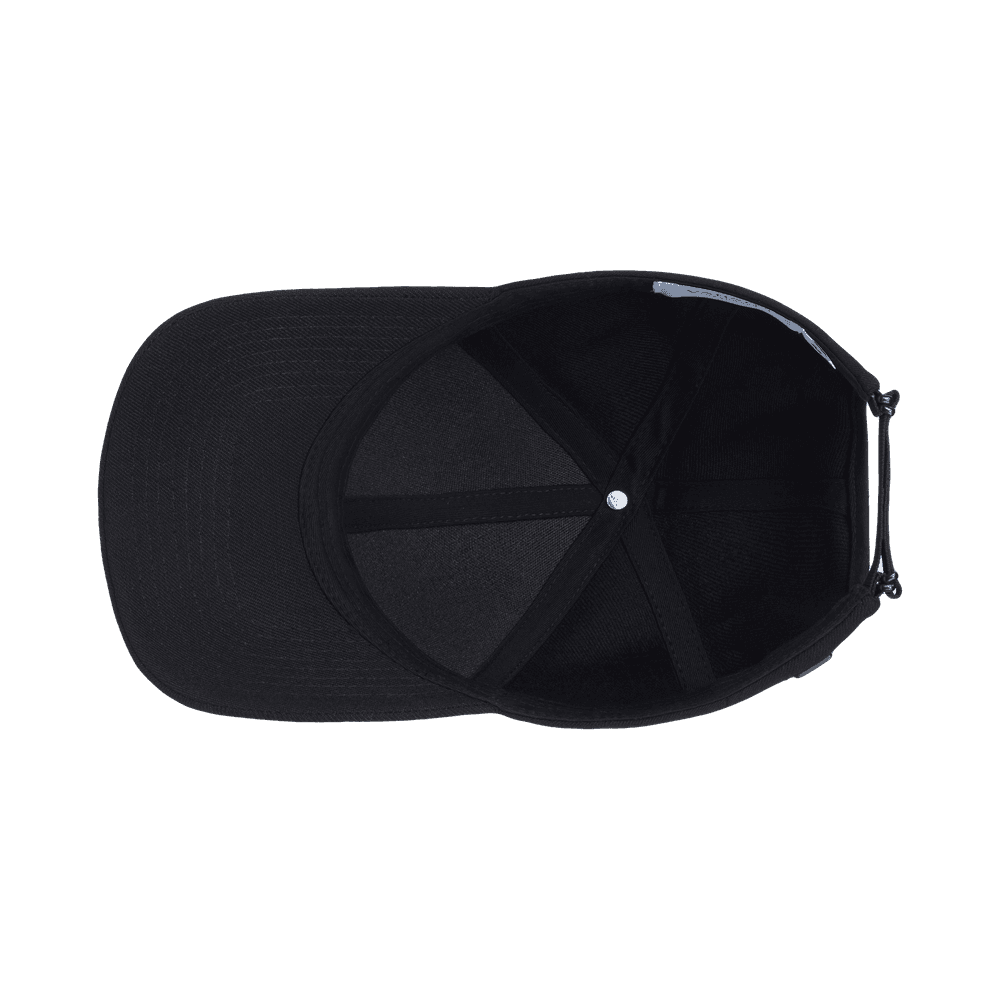 Inside view of an college Varsity Headwear legacy structured black baseball cap