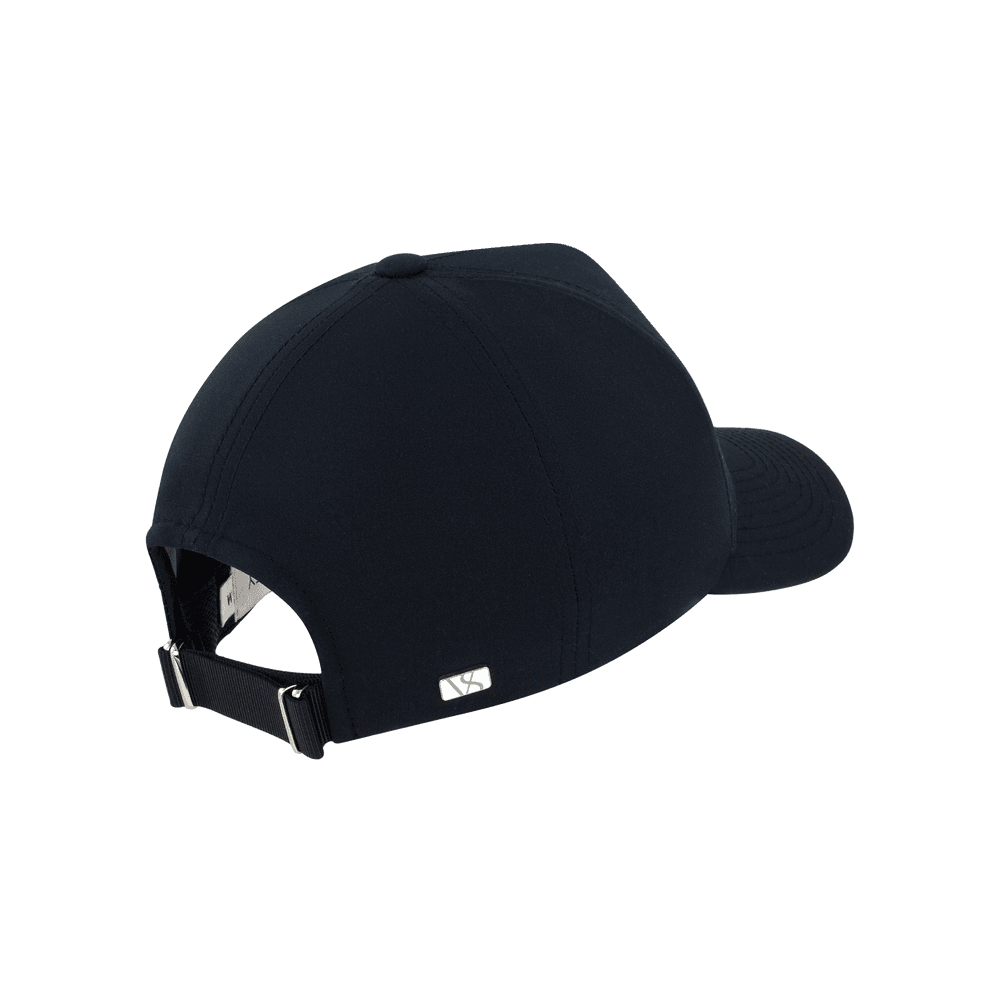 Back view of a Varsity Headwear Athletic Sport Cruz black trucker cap