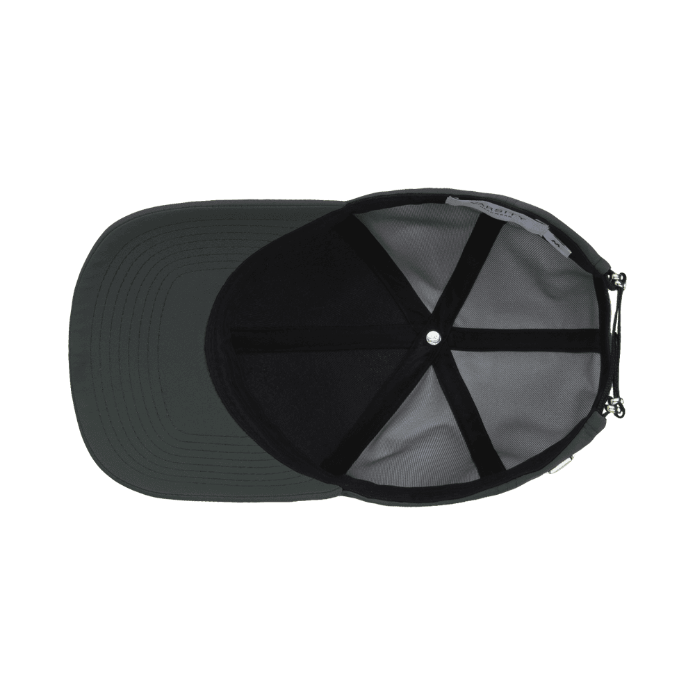 Inside view of a Varsity Headwear legacy structured active tech bottle green baseball cap