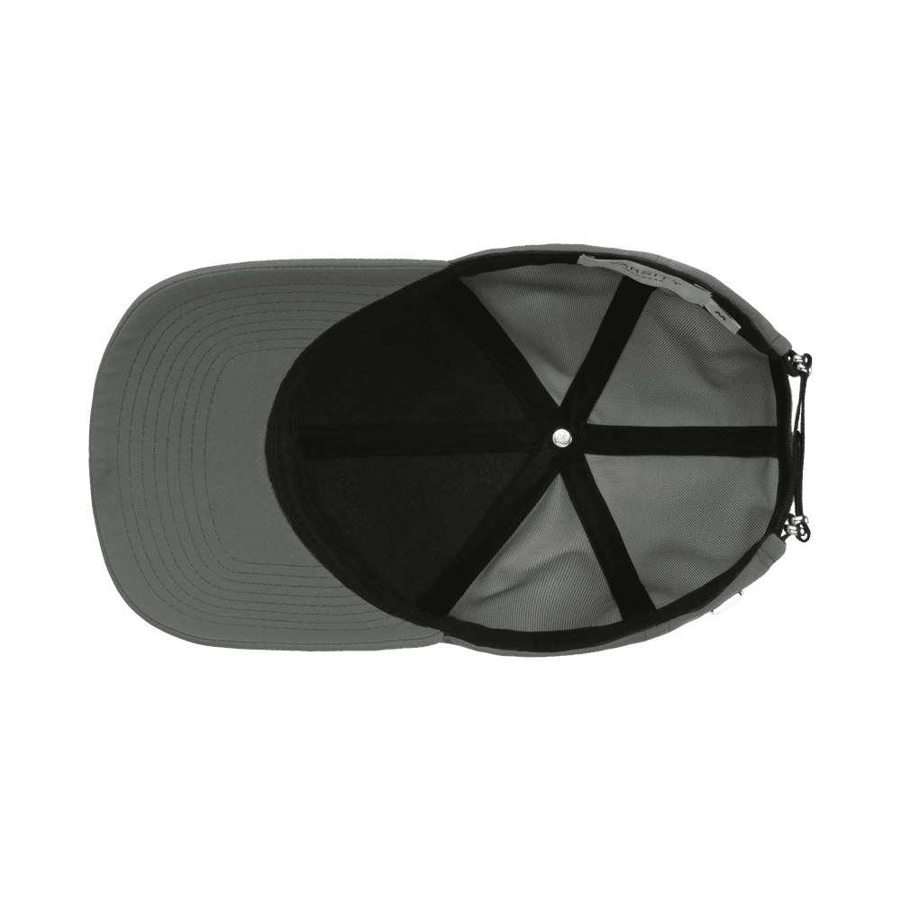 Inside view of a Varsity Headwear legacy structured active tech grey baseball cap