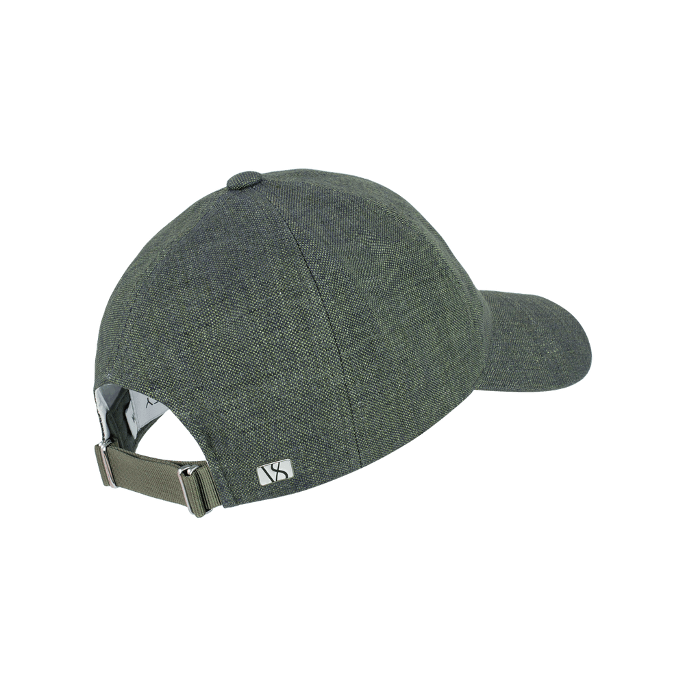 Back view of a Varsity Headwear legacy soft baseball cap in Italian Linen, shown in color french olive