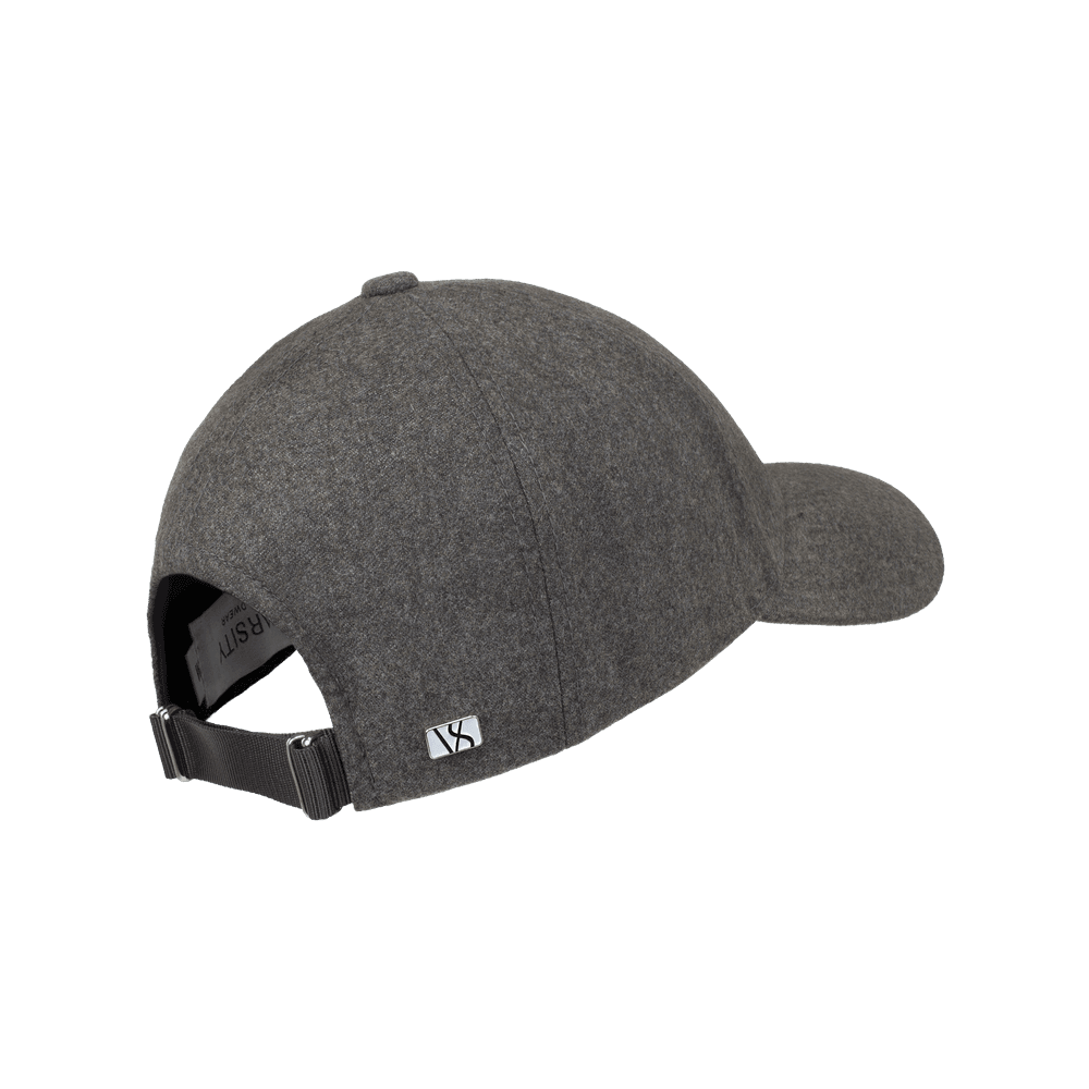 Back view of a Varsity Headwear legacy soft virgin wool taupe brown baseball cap