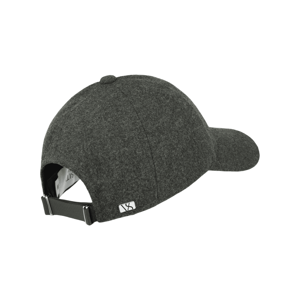 Back view of a Varsity Headwear legacy structured merino wool forest green baseball cap