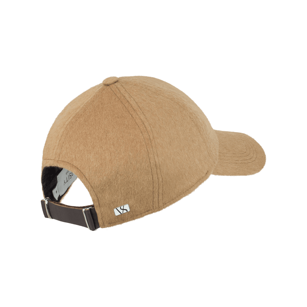Back view of a legacy soft brown camel hair cap from varsity headwear