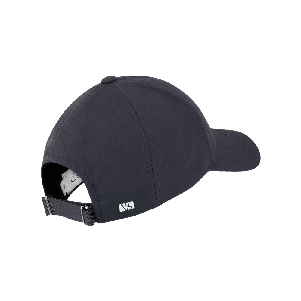 Back view of a Varsity Headwear legacy structured athletic sport dark grey baseball cap