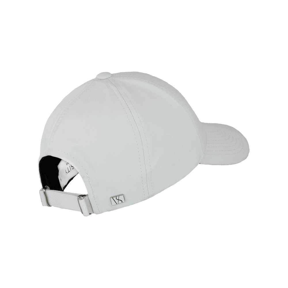 Back view of a Varsity Headwear legacy structured athletic sport white baseball cap
