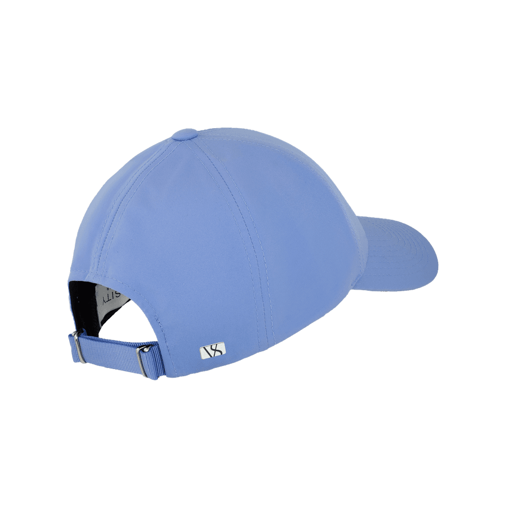 Back view of a Varsity Headwear legacy structured athletic sport blue baseball cap