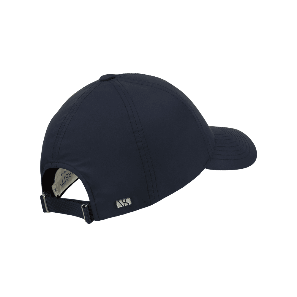Back view of a Varsity Headwear legacy structured athletic sport navy baseball cap