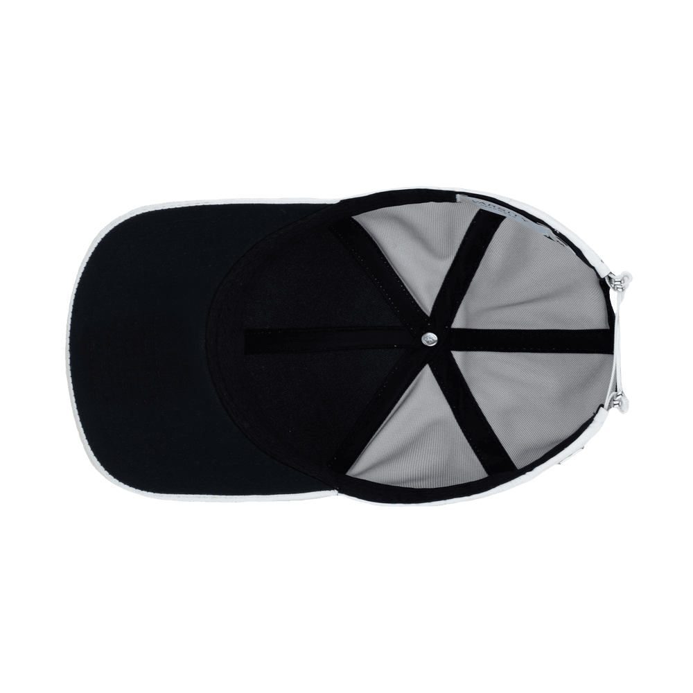Inside view of a Varsity Headwear legacy structured athletic sport white baseball cap