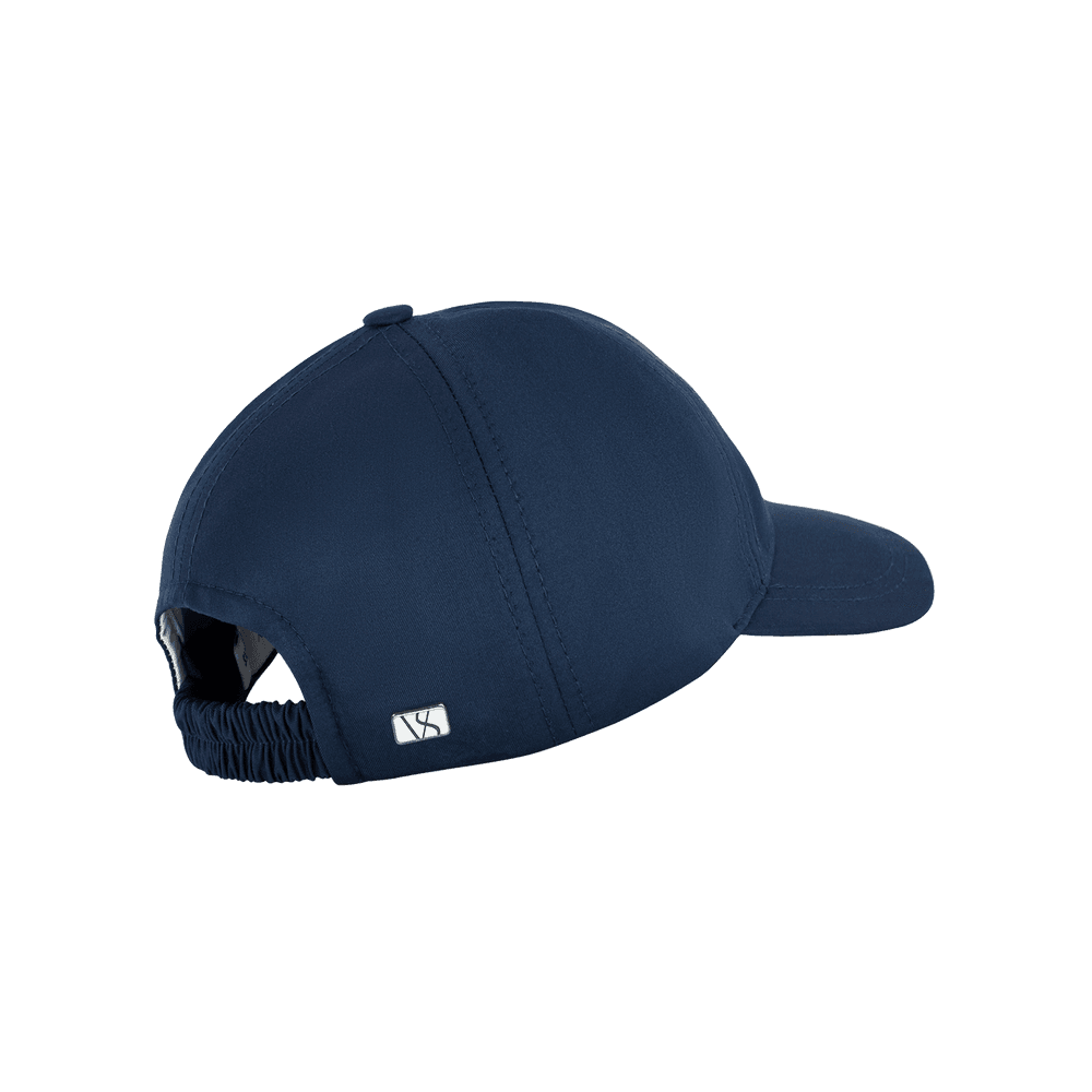 Back view of a Varsity Headwear seaqual kids baseball cap, shown in color prussian blue