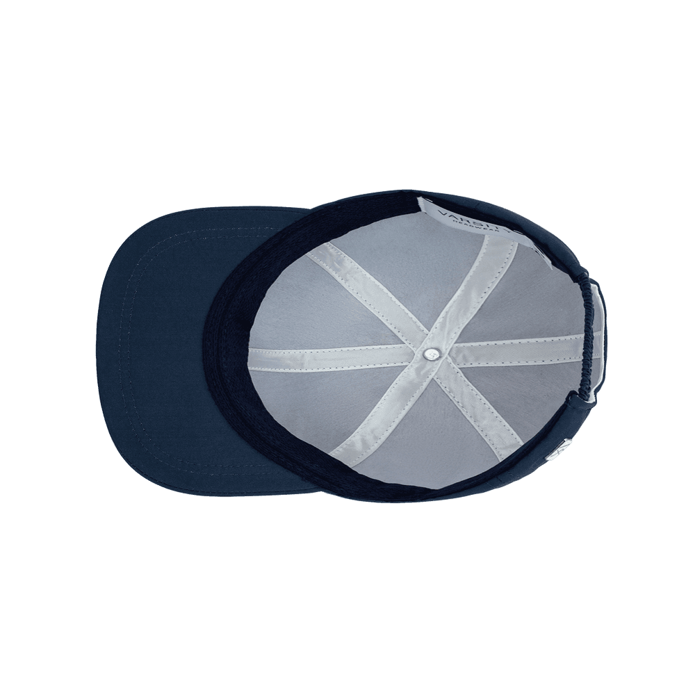 Inside view of a Varsity Headwear seaqual prussian blue kids baseball cap