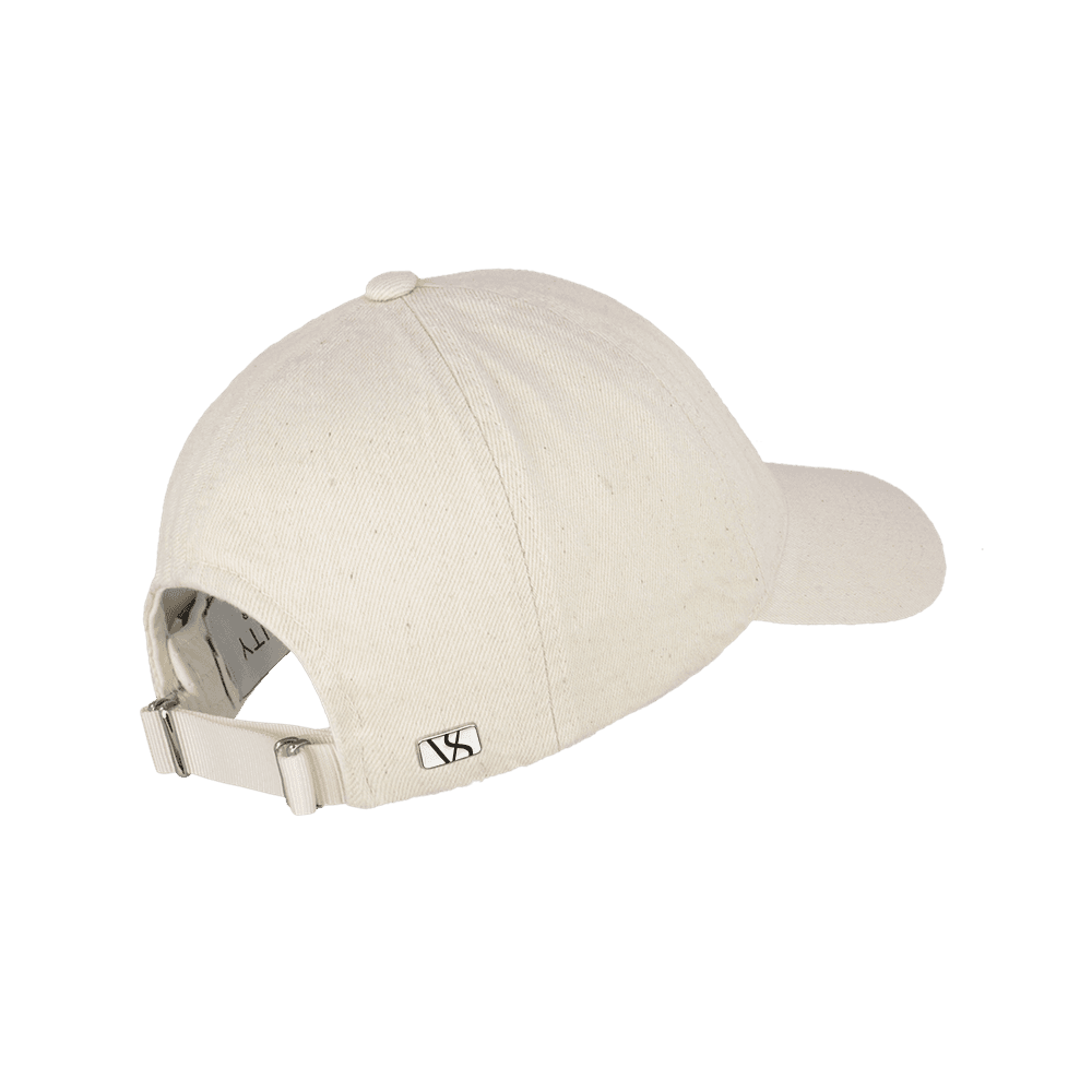 Back view of a off-white washed legacy soft denim baseball cap from Varsity Headwear