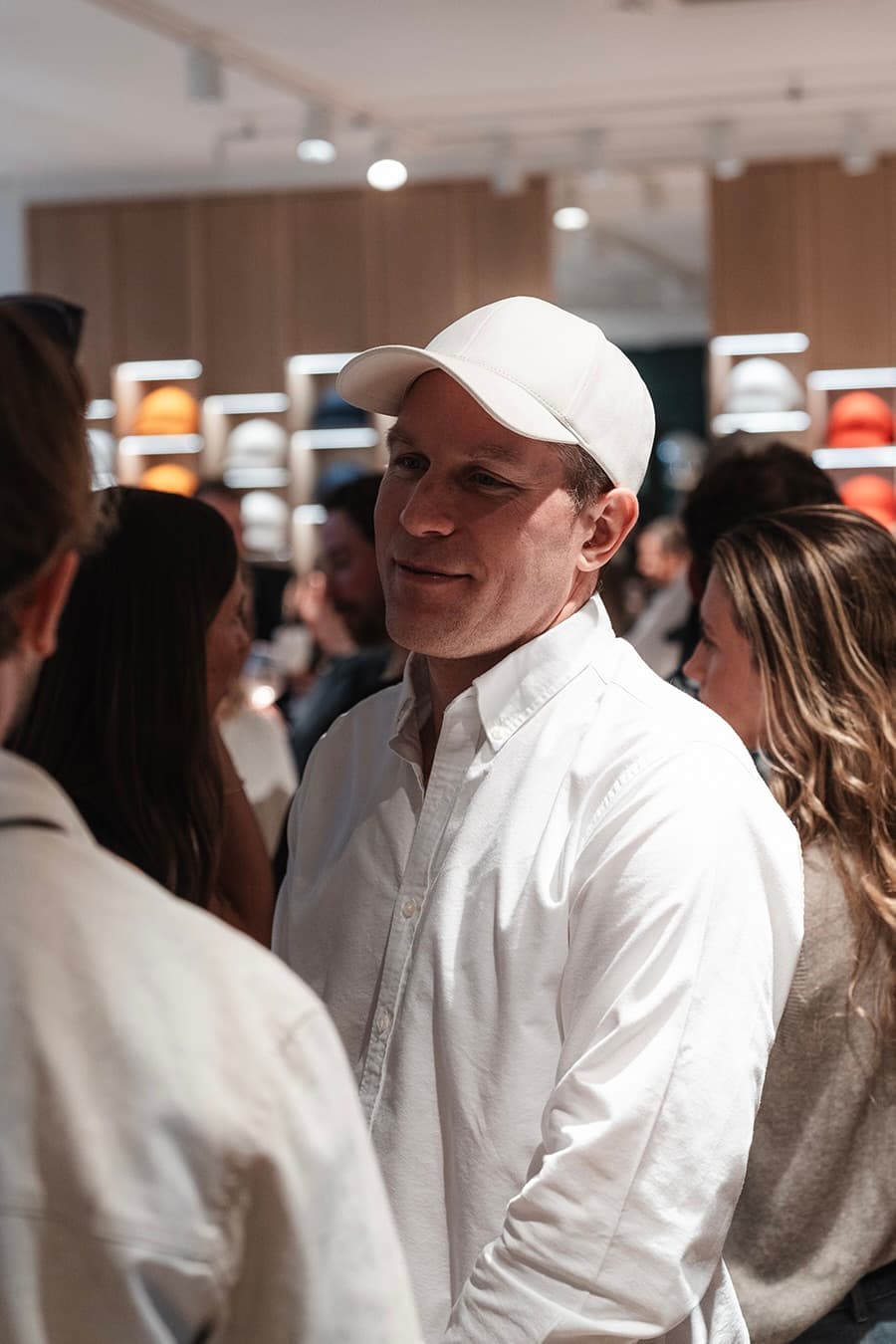 Socializing at opening event of Varsity Headwear new concept store in Oslo